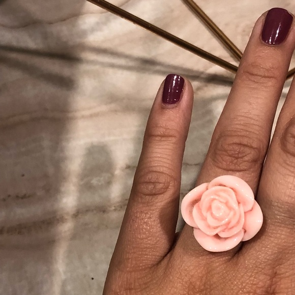 Light Pink Rose Cocktail Ring - Picture 1 of 3
